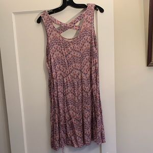 Pink Rose Crisscross Back Dress